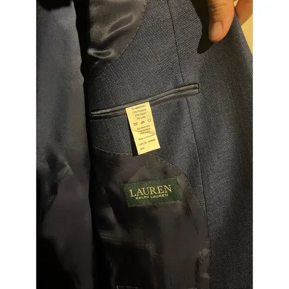 Lauren Ralph Lauren NWT Suit Jacket 48R Bright Navy Ultraflex Blazer Sport Coat - Picture 5 of 9